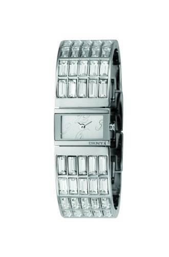 DKNY Watches Ladies Stainless Steel W/ Crystal Bracelet Silver Dail # NY4254