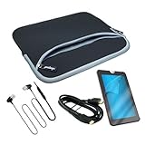 SKQUE PREMIUM SCREEN PROTECTOR+BLACK DUAL POCKET CASE+BLACK 3.5MM EARPHONE/MIC+HDMI MINI-HDMI 6 FEET CABLE FOR TOSHIBA THRIVE TABLET