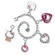CHARM IT! Sanrio Hello Kitty 5 Charm Happy Birthday & Silver Chain Link Bracelet Set in Jewelry Gift Box