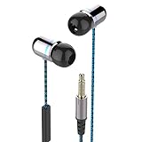 KWORLD Gaming enhanced bass earphones with 3.5 mm gold plated connector, comfortable memory foam tip