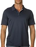 Alo Men's Short Sleeve Mini Thermal Performance Polo. M1008 - Large - Navy / Grey