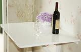 Table murale rabattable en bois, double plateaux, plateau pliable 80×60cm couleur blanche So-FWT02-W
