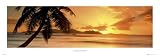 La Digue Island, Seychelles (Sunset) Framed Art Poster Print - 12 X 36
