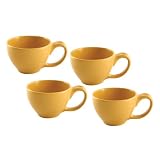 Chantal 16-Ounce Multi-Use Mug, Semi Gloss Curry Yellow, Set of 4 by 