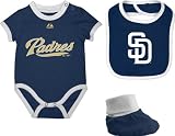 San Diego Padres Infant Navy Triple Play 3-Pack Bib, Bootie, and Creeper Combo