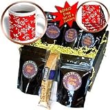 Flowers - Hibiscus Flower On Red - Coffee Gift Baskets - Coffee Gift Basket by 3dRose LLC