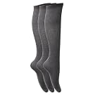 Childrens Girls Plain Knee High School Socks (Pack of 3)