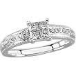 14K White Gold Diamond Engagement Ring - 0.33 Ct.