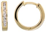 14k Gold / Diamond Huggie Earrings 1/2 (12 mm)