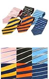 Silk Neckties, Collection of Six Striped 100% Pure Silk Neckties