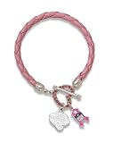 Logoart Jacksonville Jaguars Breast Cancer Awareness Pink Rope Bracelet