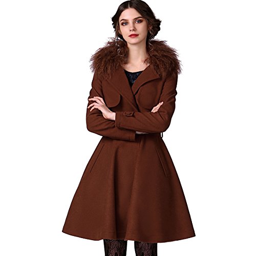 (アートカー)Artka オリジナルデザイン レディーズファー付きウール混コート FA10148Q