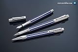Caran d' Ache Varius Blue Lacquer Fountain Pen - Blue/Silver, Fine Nib 4490.009