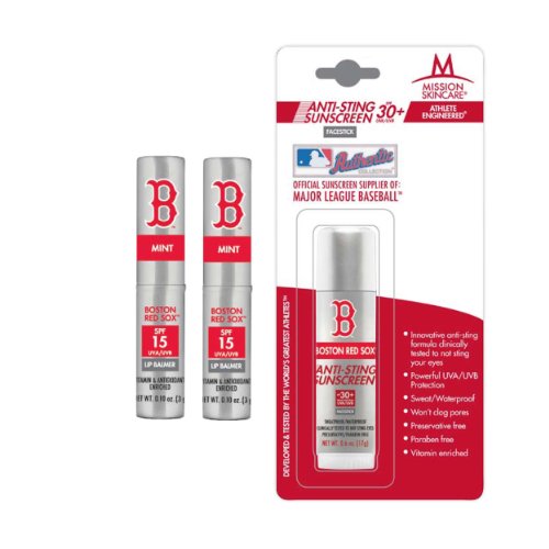 MLB Boston Red Sox Mission Care Face Stick with 2 Lip Balm