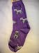 For Bare Feet Large Print Westie Purple Sock Medium