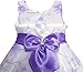 Sunny Fashion Girls' 3 Layers Girls Dress Diamond Bow Tie Purple Girl