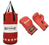 Profi Jugend Box-Set inkl. Canvas Boxsack 65 x 28cm gefüllt (16 Kg) und 8-OZ PVC Boxhandschuhe rot *versandkostenfrei*