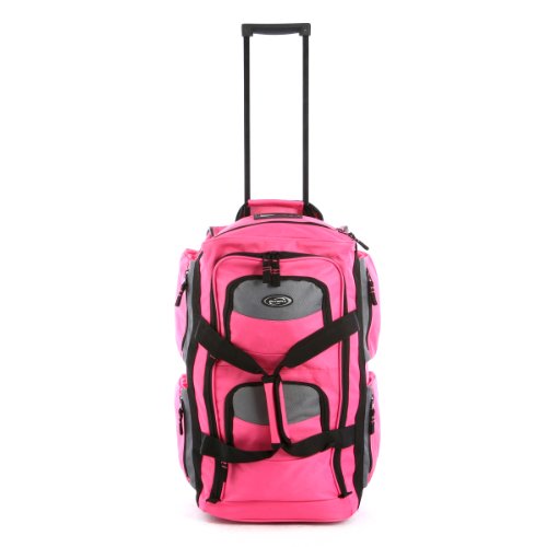 buy Olympia Luggage Sports Plus 26 Inch 8 Pocket Rolling Duffel Bag, Hot Pink, One Size Carry
