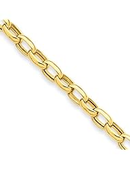 14k 7.5in 4.5mm Polished Fancy Link Bracelet