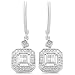 10k White Gold Baguette and Round Diamond Square Drop Earrings (1/3 cttw, I-J Color, I3 Clarity)