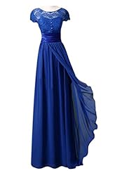 Lace Round Neck Chiffon/Satin Evening Dress 