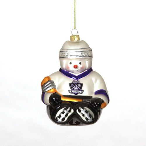 Los Angeles Kings NHL Glass Snowman Ornament (5.5-inch)