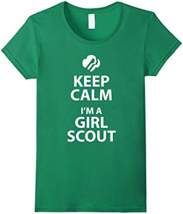 Women's Keep Calm I'm A Girl Scout T-Shirt Small Kelly Green