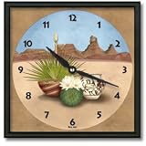 Desert Treasures Square Metal Wall Clock