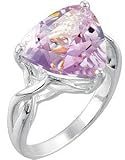 Huge Trillion Cut Rose De France Amethyst Ring set in Sterling Silver