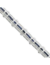 Sterling Silver Sapphire & CZ Bracelet
