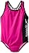 Speedo Big Girls' Racer Logo Splice One Piece Swimsuit