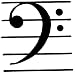 Clear Window Cling 6 inch x 4 inch Line Drawing Bass Clef
