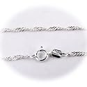 Sterling Silver Singapore Nickel Free Chain Necklace 14, 16, 18, 20 Italy