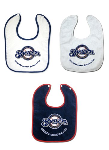 Milwaukee Brewers 3 Pack Snap Bib Set