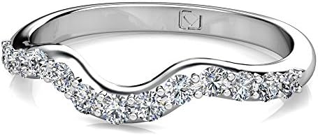 Platinum Flush Fit Wedding Band is Designed to Mold Perfectly with our Twisted Shank Solitaire 1/4 CTW near-colorless Color SI1-SI2 Clarity