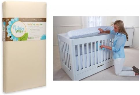 Lullaby Earth Super Lightweight Crib Mattress - 2 Stage with Vibrating Mattress Pad