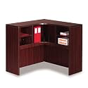 Alera Valencia Series Corner Open Storage Hutch, 42W X 42D X 36H, Mahogany