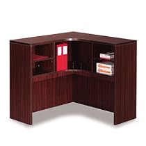Alera Valencia Series Corner Open Storage Hutch, 42W X 42D X 36H, Mahogany