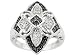 .50CTW WHITE AND IRRADIATED BLACK DIAMOND PLATINUM OVER STERLING SILVER RING