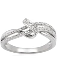 Sterling Silver Diamond Bridge Ring (1/10 cttw, I-J Color, I2-I3 Clarity)