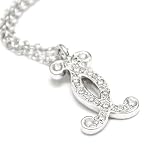 Diamond Set in Anchor Shape Pendant Necklace in 18k Whiie Gold Chain 18 (T.w 0.20)