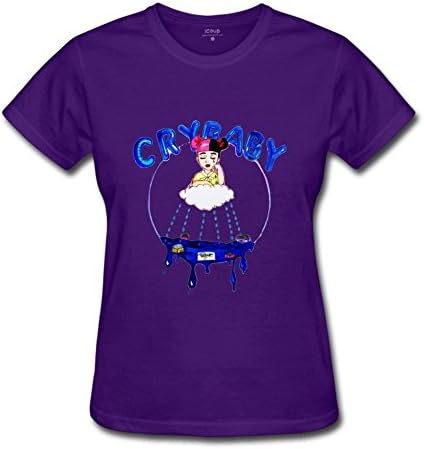 Icoup Original Clothing Women's Cry Baby Melanie Martinez Short Sleeve Cotton T Shirt Large Purple