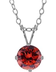 1.35 Ct Round Cognac Red Diamond 925 Sterling Silver Pendant With Chain