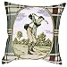 Set of 2 Victorian Gentleman Plaid Golf Throw Pillows 12 x 12