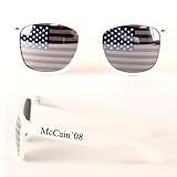 McCain 2008: Cast Your Vote Today! Novelty Sunglasses with Flag Lenses & McCain 2008 on Stem (Spring Hinged)