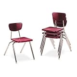 3000 Series Classroom Chairs, 16in Seat Height, Wine, Four/carton