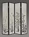 4 Panel Black Butterfly Print Oriental Shoji Screen / Room Divider