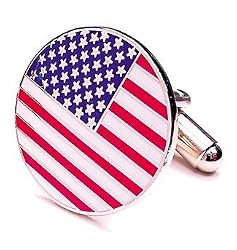 American US Flag Round Cufflinks Cuff Links