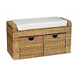 Whitney Design ML-6688 Woven-Banana-Leaf 2-Drawer Cushioned Storage Seat