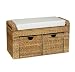 Whitney Design ML-6688 Woven-Banana-Leaf 2-Drawer Cushioned Storage Seat